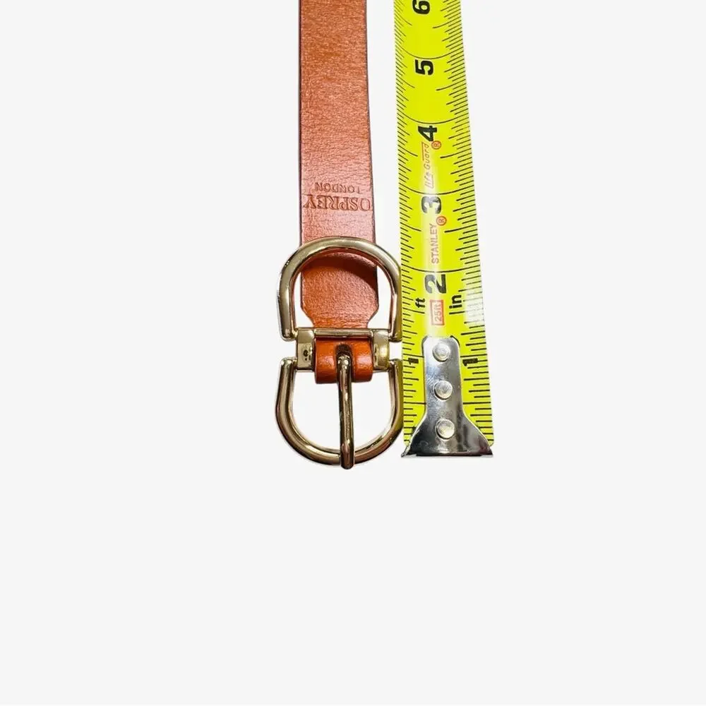 Osprey London Womens Skinny Mixed Braided Leather Belt Gold-Tone Buckle L 38/42